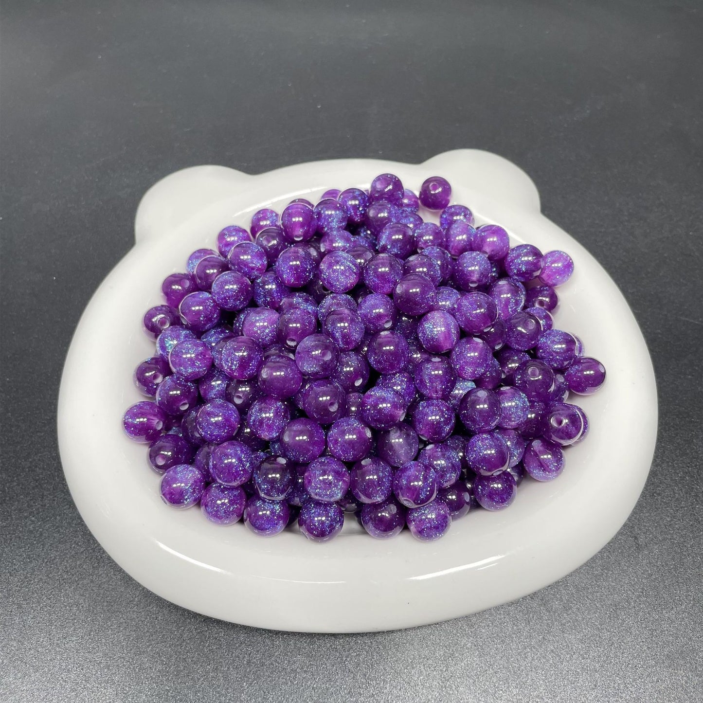 8/10/12 Mm Resin Fine Flash Starry Sky Mermaid Ji Round Beads Resin Imitation Cat Eye Beads DIY Bracelet Accessories