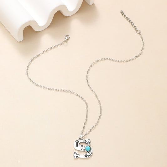 Western Wind Alloy English Alphabet Necklace Mother's Day Gift