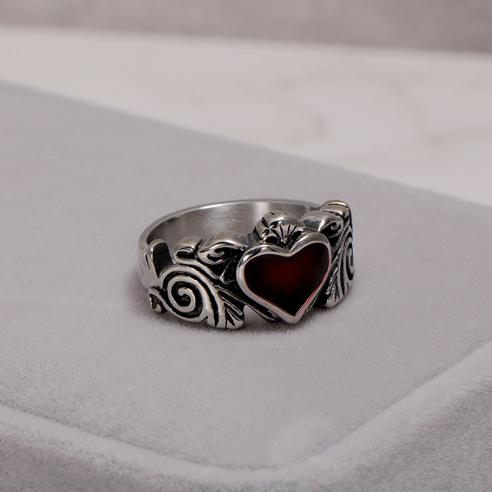 Fashion Personality Love Element Titanium Steel Ring, Epoxy Ring, Trend Accessories SA367