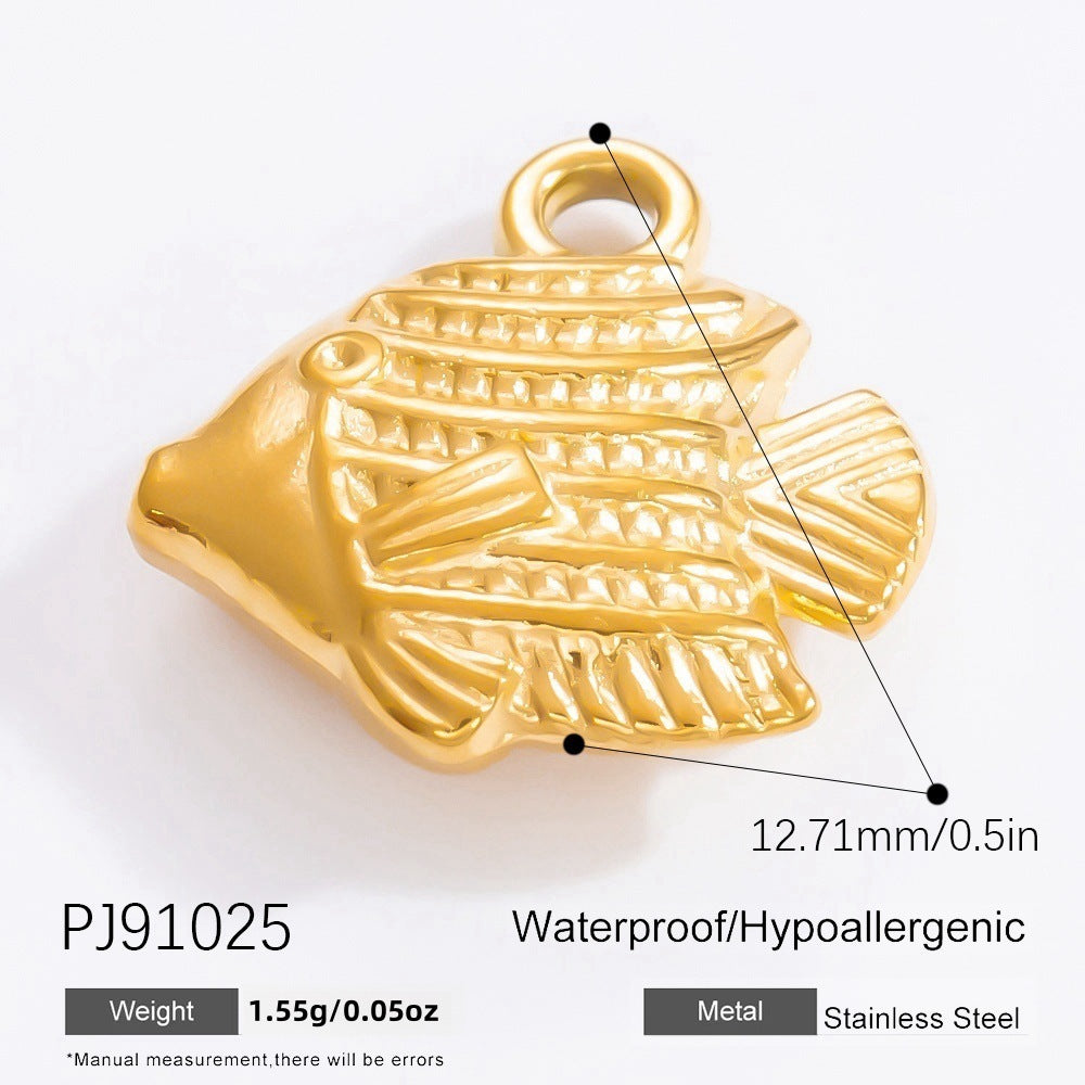 DIY Jewelry Accessories Do Not Fade, High-end Necklace Accessories Electroplated 18k Real Gold Stainless Steel Pendant Single Pendant