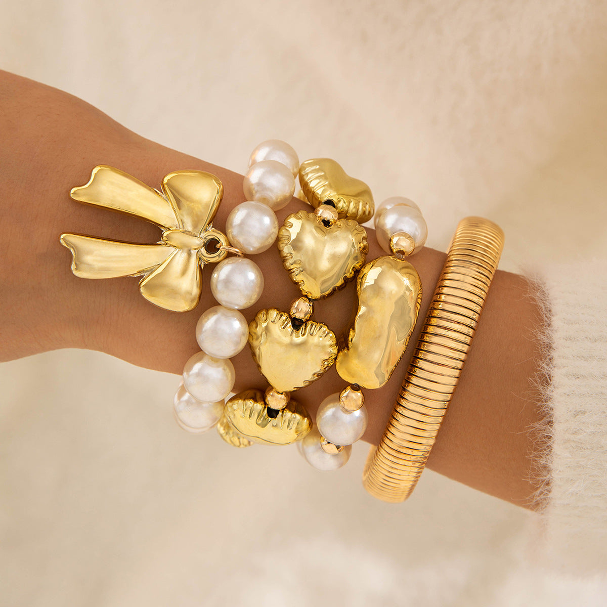 Multi-layer Line Winding Geometric Opening Bracelet Punk Style Bracelet