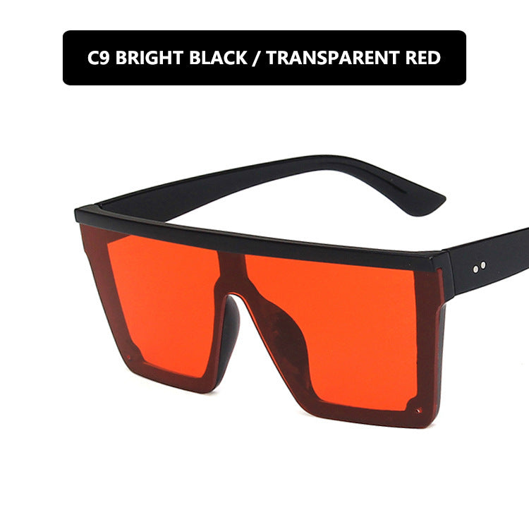 Purple Sunglasses Trendy Big Frame One-piece Sunglasses Street Shooting Driving Sunglasses Retro