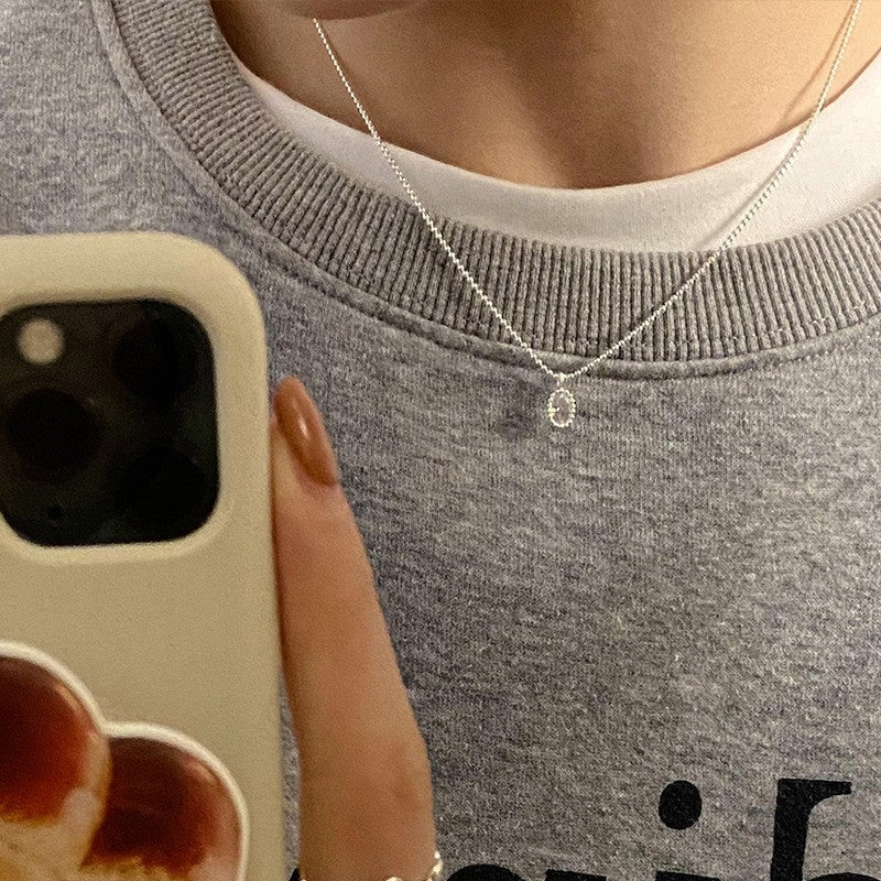 925 Silver Love Necklace Women's Summer High Sense Design Sense Niche Light Luxury Collarbone Chain Neck Chain