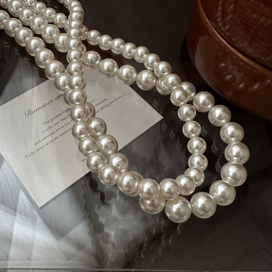 S925 Sterling Silver Korean Version Niche Design Strong Light Pearl Necklace Korean Simple Collarbone Chain Wholesale