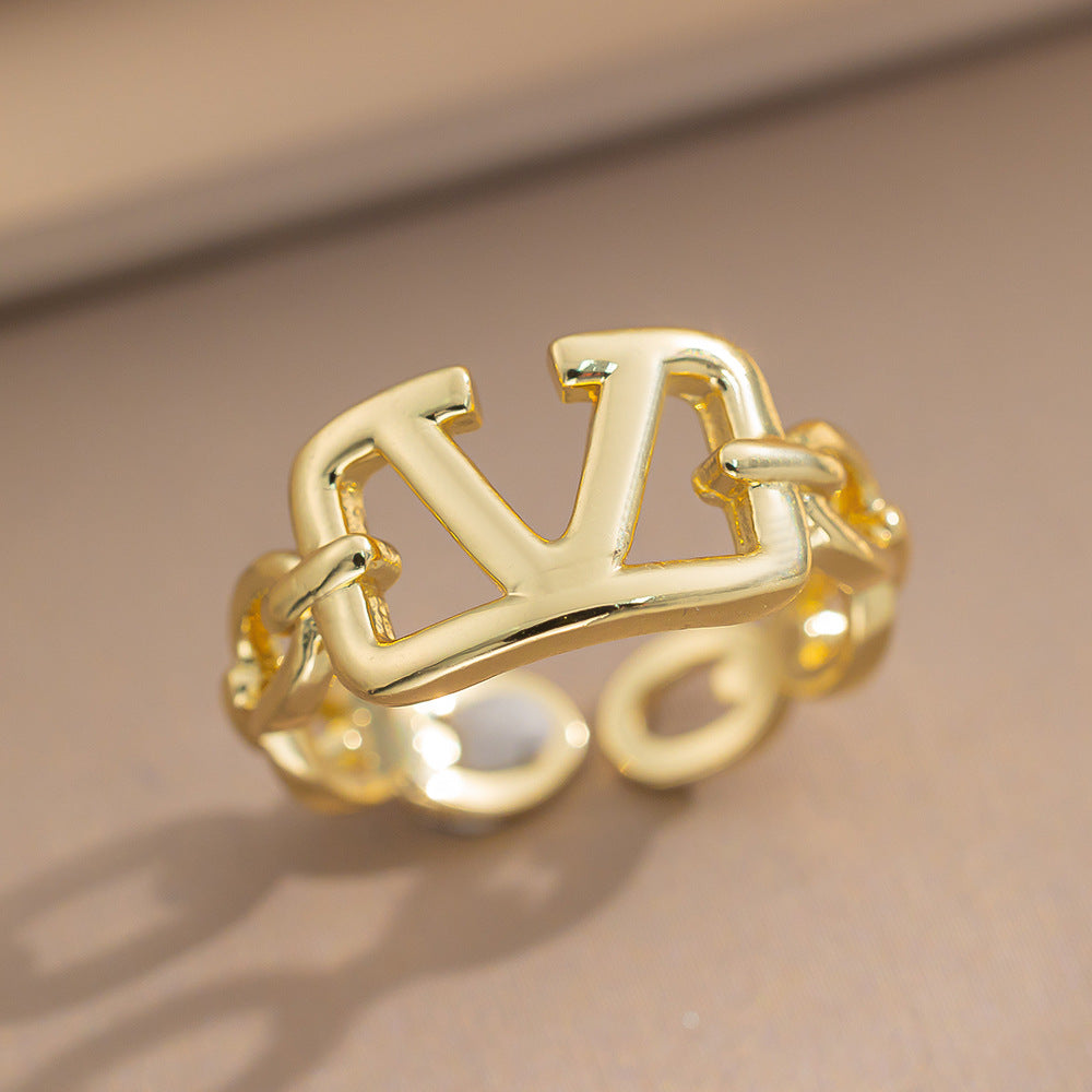 European and American Fashion Retro Niche Light Luxury High Sense Personalized Opening Ring Fashion Jewelry Factory Direct Sales