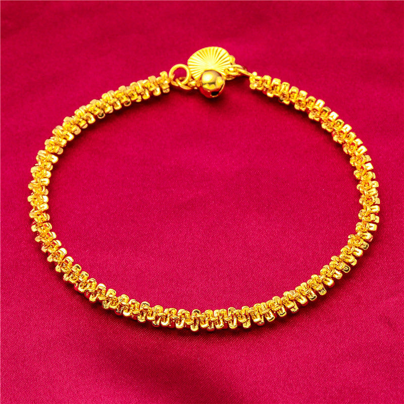 Caterpillar Ladies Water Ripple O Bead Chain Women's Sand Gold Bracelet Bracelet