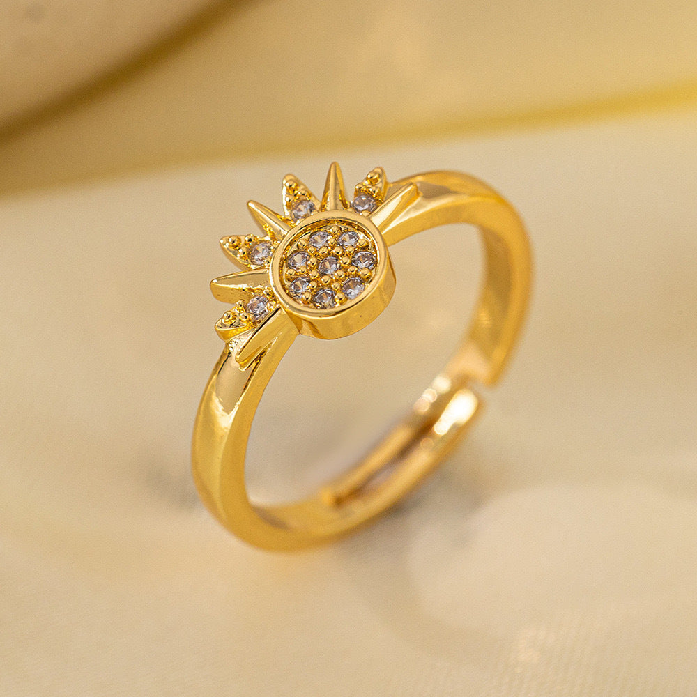 Sun and Moon Tonghui Open Ring Pendant Micro-inlaid Zircon Titanium Steel Necklace Bracelet Couple Ring