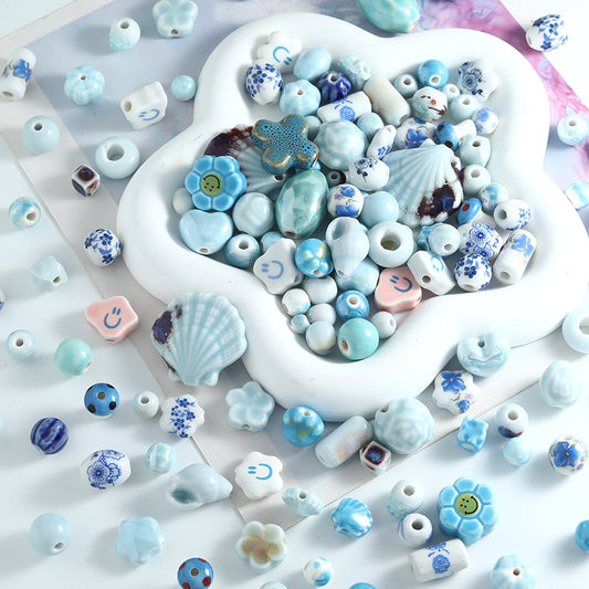 Ocean Wind Ceramic Beads Rabbit Conch Cat Claws Beaded Accessories Handmade Material DIY Loose Beads Bracelet Accessories