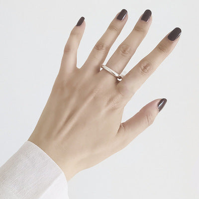 925 Sterling Silver Ring Retro Thai Silver Love English Letter Hollow Index Finger Ring Niche Design Cold Wind Light Luxury