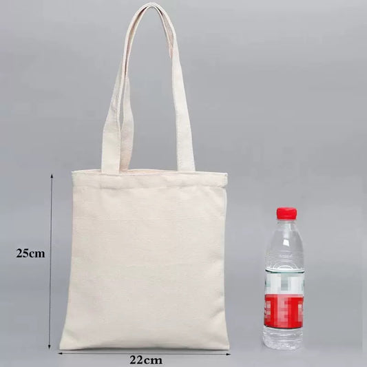 Blank Canvas Bag with Logo One Shoulder Portable Cotton Bag Student Shopping Hand-painted Zipper Canvas Bag Customization
