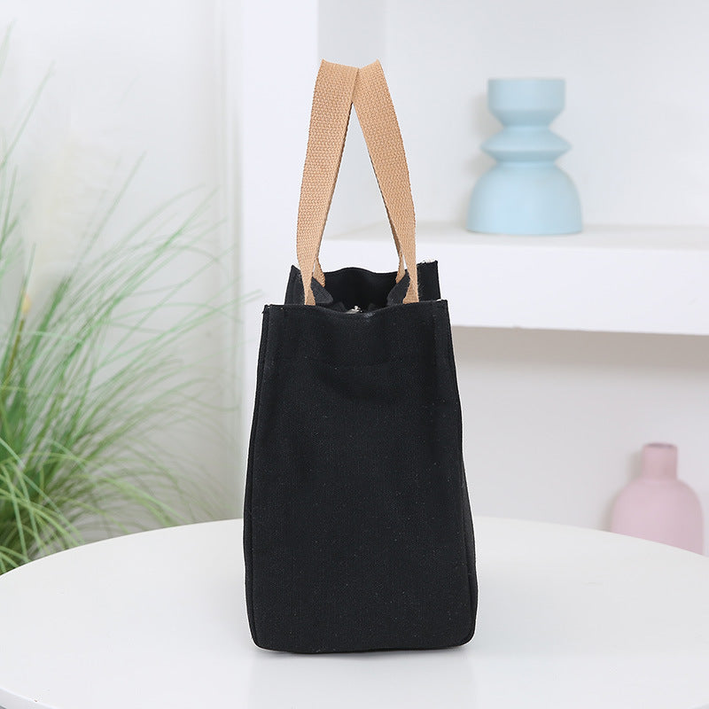 Japan and South Korea Thickened Oxford Canvas Bag Women's Handbag Bento Lunch Box Mom Shopping Small Cloth Bag Handbag