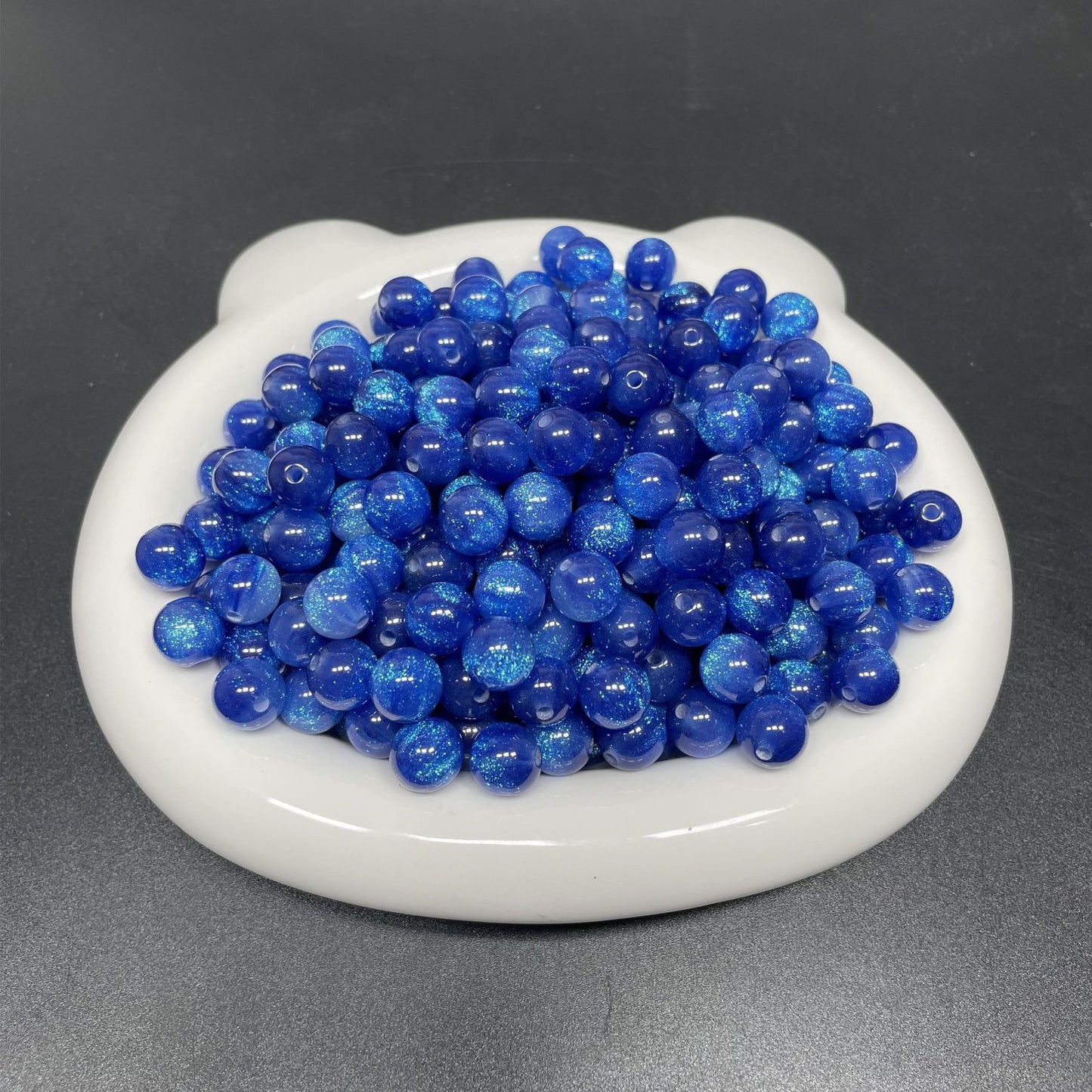 8/10/12 Mm Resin Fine Flash Starry Sky Mermaid Ji Round Beads Resin Imitation Cat Eye Beads DIY Bracelet Accessories