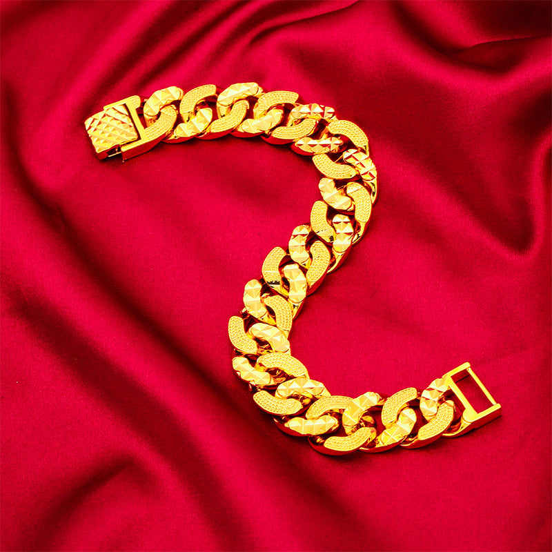 Vietnamese Sand Gold Bracelet Men's Imitation Gold-plated Women's Whip Boss Bracelet
