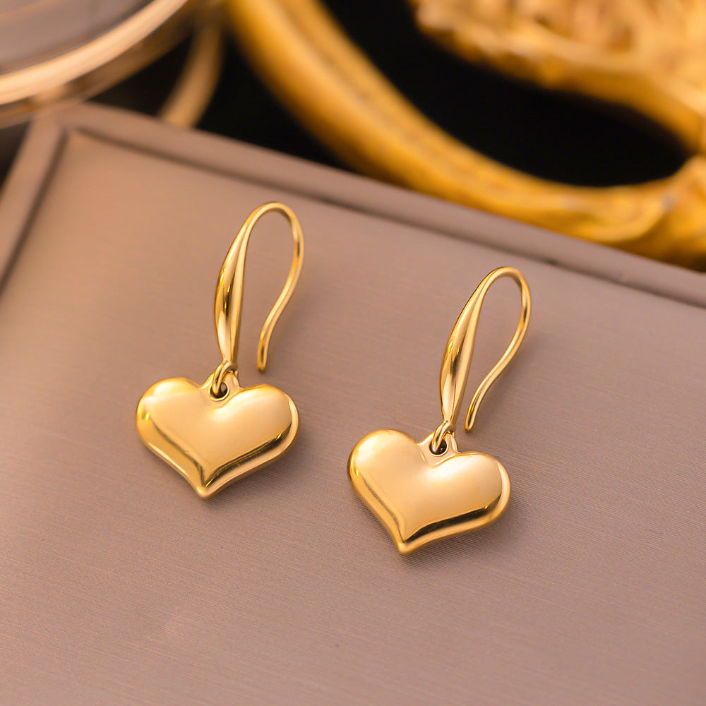 Simple 18k Gold-plated Stainless Steel Circle Earrings Simple Gold-plated Men's and Women's Models