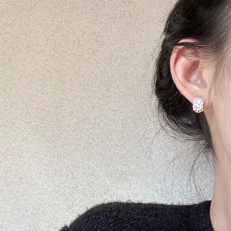 925 Silver Needle Pearl Zircon Earrings Women's High-end Sense Niche Temperament Cold Wind Mori Earrings Ear Jewelry Wholesale