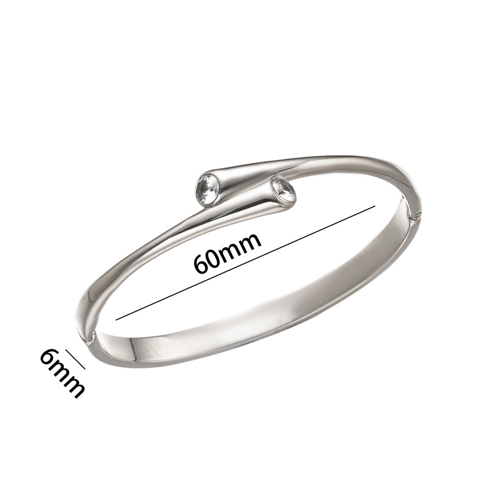 Titanium Steel Extremely Simple Bracelet Hot Sale Advanced Sensor Vacuum Furnace Electroplating Glossy Stainless Steel Bracelet