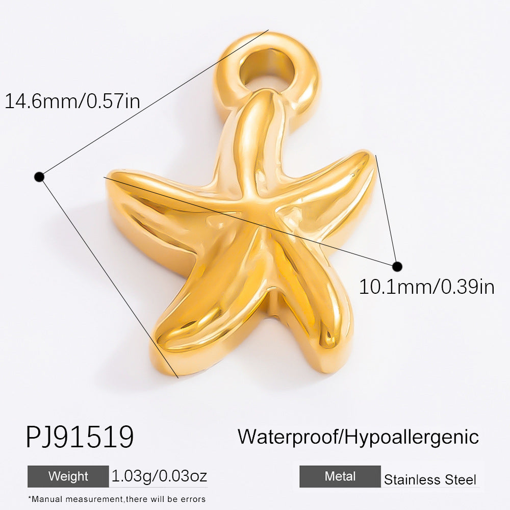 DIY Jewelry Accessories Do Not Fade, High-end Necklace Accessories Electroplated 18k Real Gold Stainless Steel Pendant Single Pendant