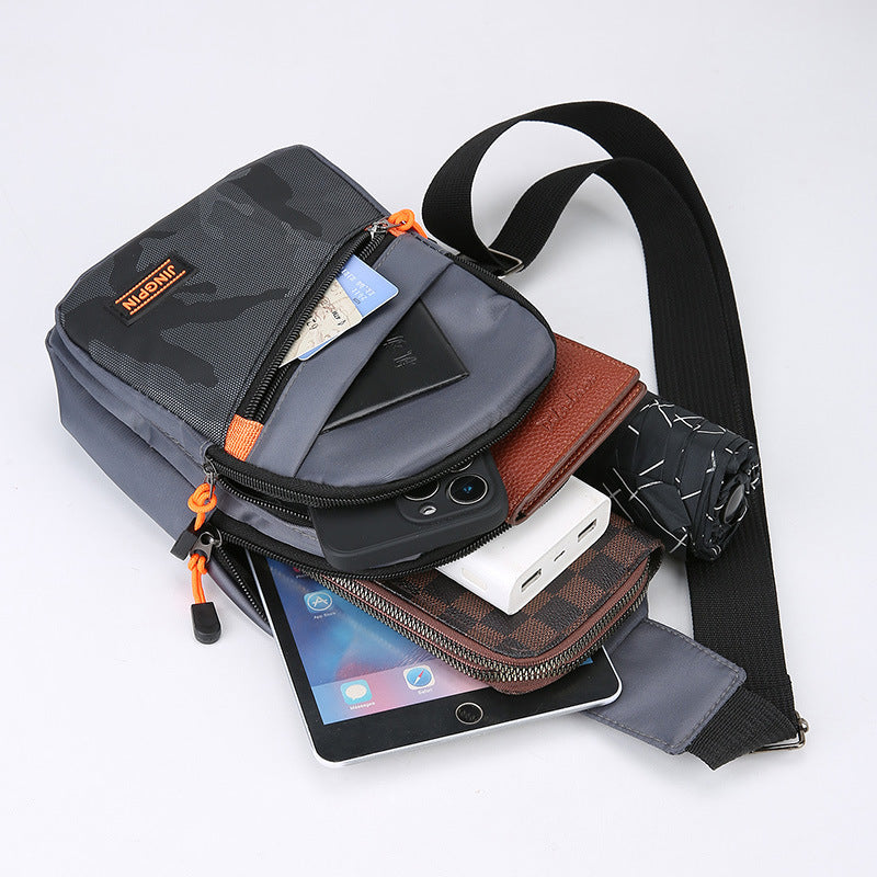 Casual Men's Shoulder Bag Korean College Student Crossbody Bag Outdoor Travel Portable Small Satchel Simple Versatile Breast Bag