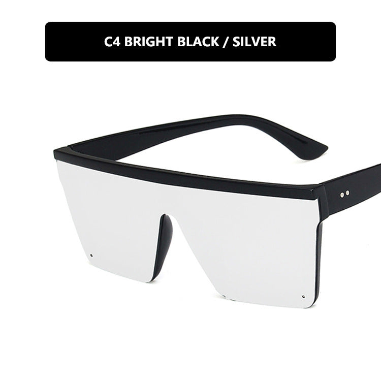 Purple Sunglasses Trendy Big Frame One-piece Sunglasses Street Shooting Driving Sunglasses Retro