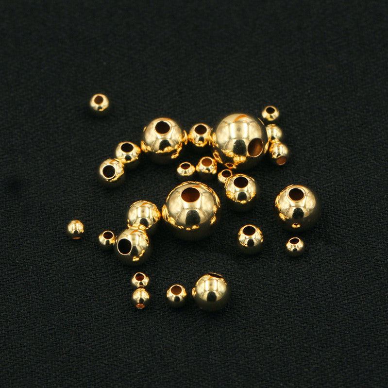 DIY American 14K Gold Bag Gold Injection GF Gold Beads Gold Beans Beaded Positioning Beads Bead Spacer DIY Accessories