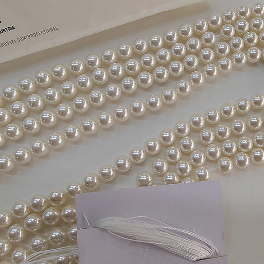 Swarovski Genuine 5810 Full-hole Pearl Loose Beads Beaded Handmade DIY Beads Shijia Pearls