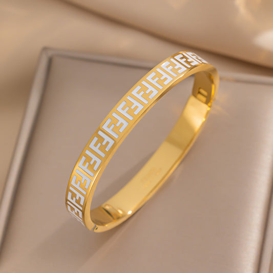 F Letter Gypsy Star Bracelet Women's Light Luxury Classic Retro Brass Bracelet