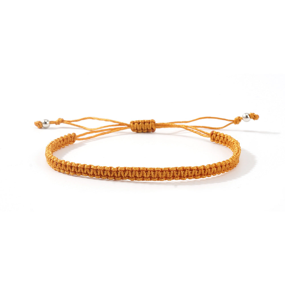 Hot-selling Solid Color Hand-woven Hand Rope Fashionable Versatile Men's and Women's Adjustable Bracelet Gift
