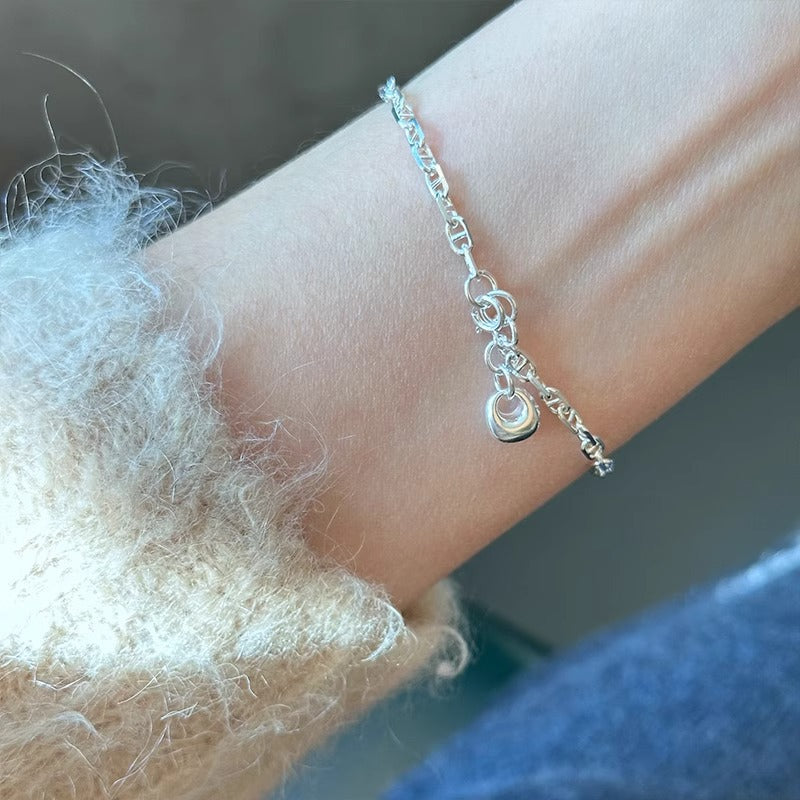 Korean Silver Tuo Tuo Pig Nose Bracelet Women's 925 Silver High-end Versatile Niche Design Simple Bracelet Jewelry
