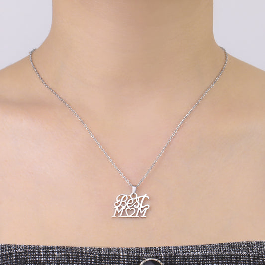 Mother's Day Gift BEST MOM Pendant 304 Material Stainless Steel Necklace