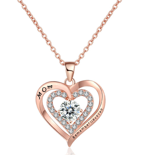 Popular MOM Love Pendant Collarbone Necklace Mother's Day Gift