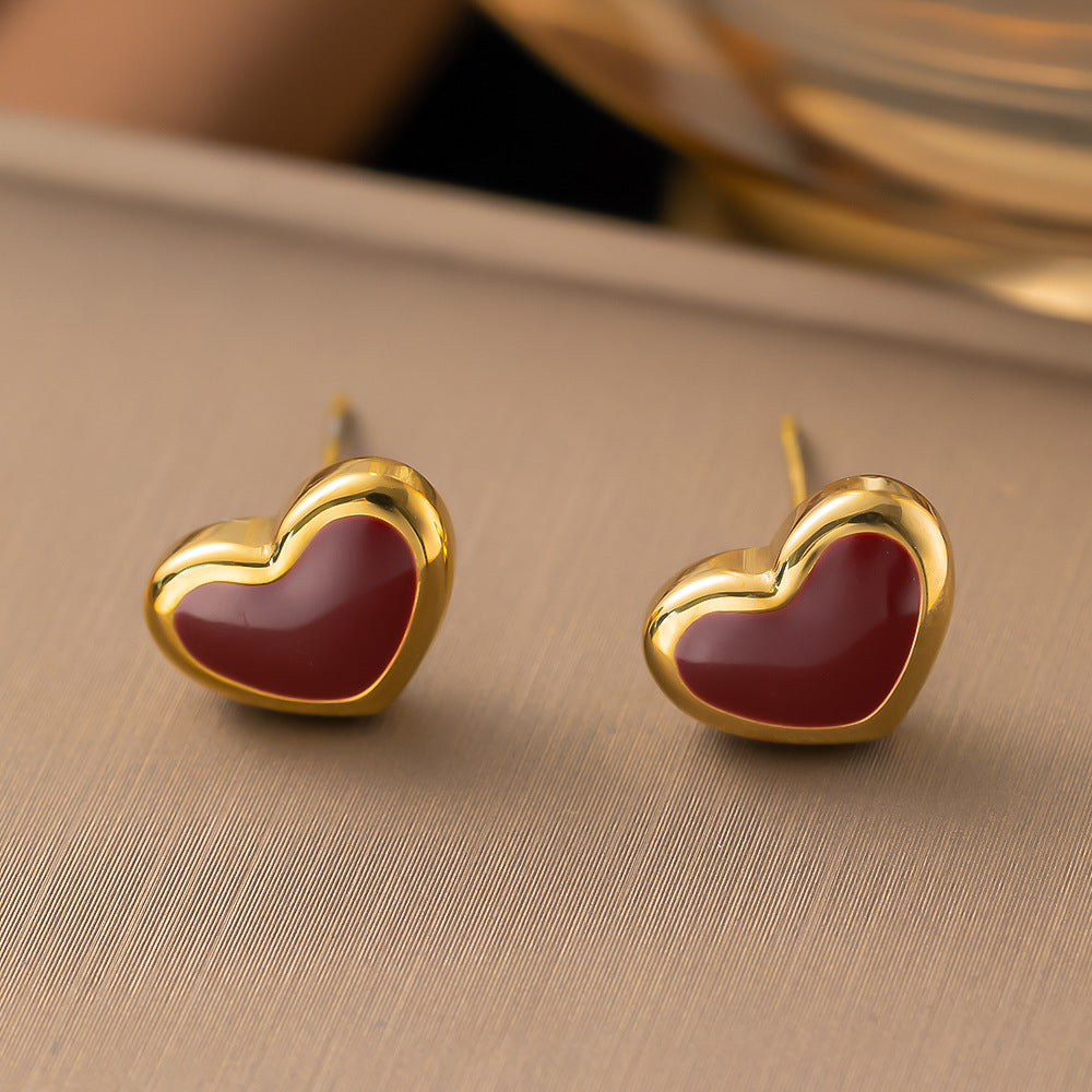 Simple 18k Gold-plated Stainless Steel Circle Earrings Simple Gold-plated Men's and Women's Models
