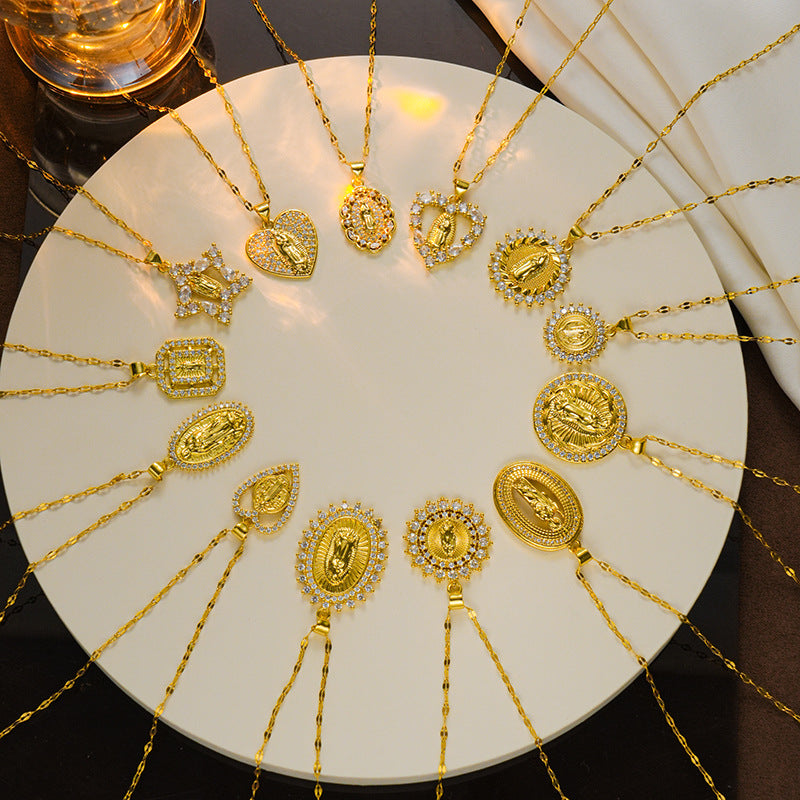 European and American Hot-selling Women's Zircon Maria Love Pendant Necklace Star Collarbone Chain