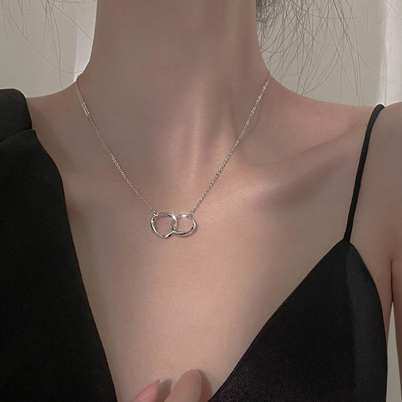 925 Silver Love Necklace Women's Summer High Sense Design Sense Niche Light Luxury Collarbone Chain Neck Chain
