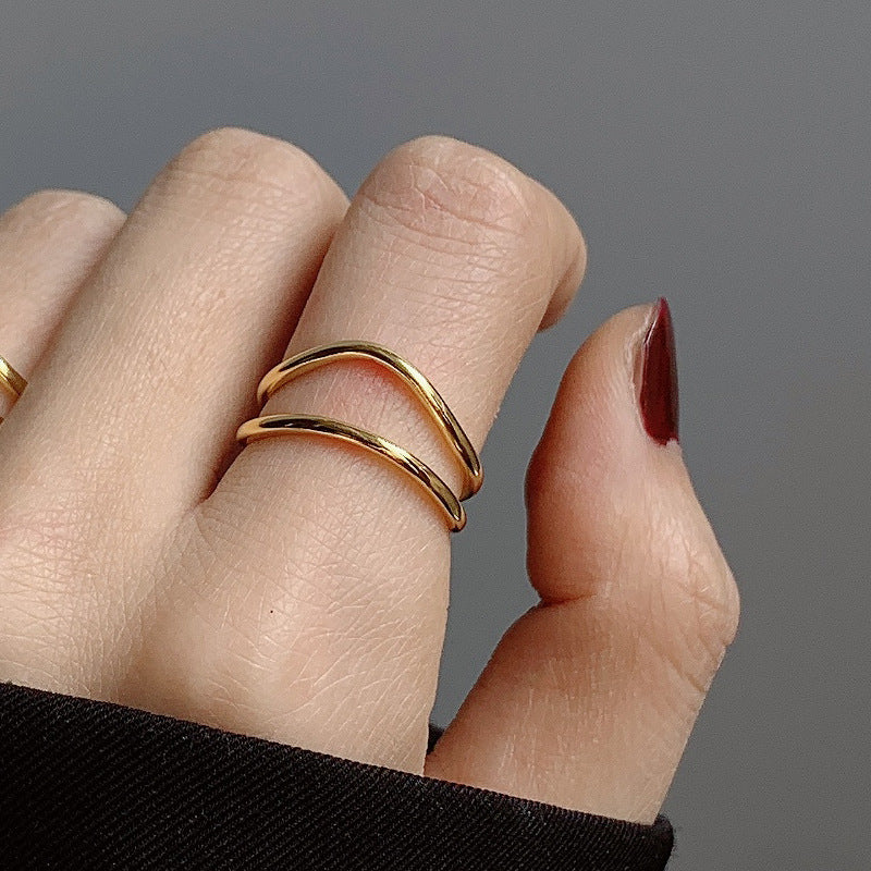 925 Sterling Silver Ring Retro Thai Silver Love English Letter Hollow Index Finger Ring Niche Design Cold Wind Light Luxury