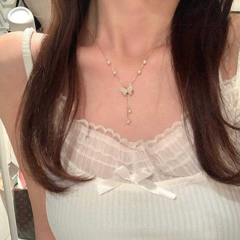 925 Silver Love Necklace Women's Summer High Sense Design Sense Niche Light Luxury Collarbone Chain Neck Chain