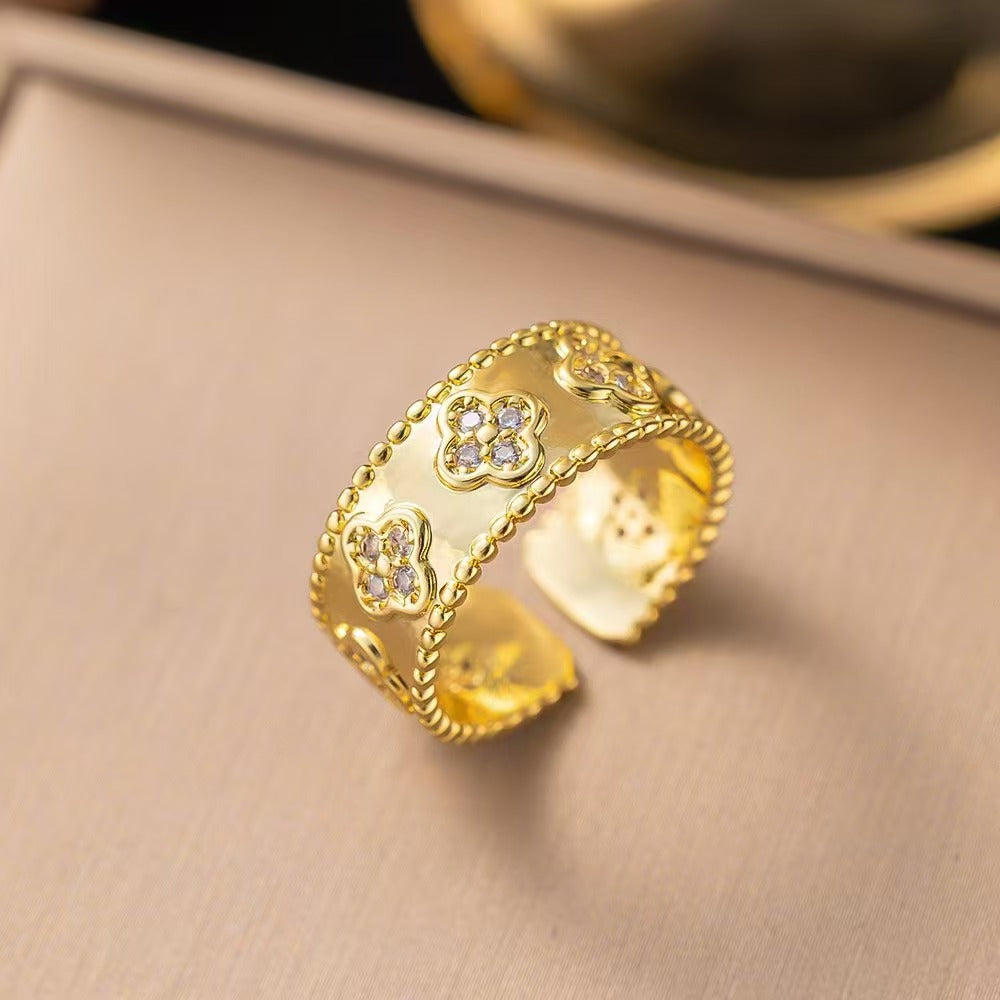 European and American Fashion Retro Niche Light Luxury High Sense Personalized Opening Ring Fashion Jewelry Factory Direct Sales