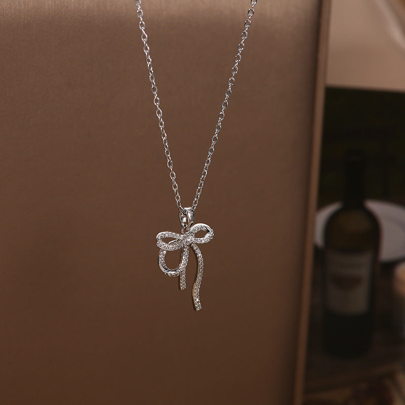 Summer Silver Titanium Steel Non-fading Necklace Women's Fashion Light Luxury Pendant Girls Necklace