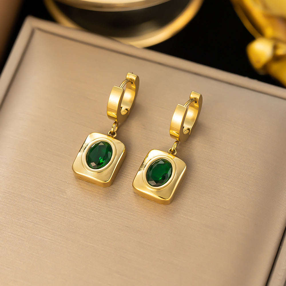 Simple 18k Gold-plated Stainless Steel Circle Earrings Simple Gold-plated Men's and Women's Models