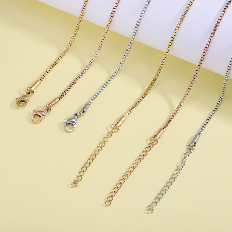 Stainless Steel Vacuum Electroplating Color Chain Jewelry Accessories Box Chain Indenter Small Pendant Chain