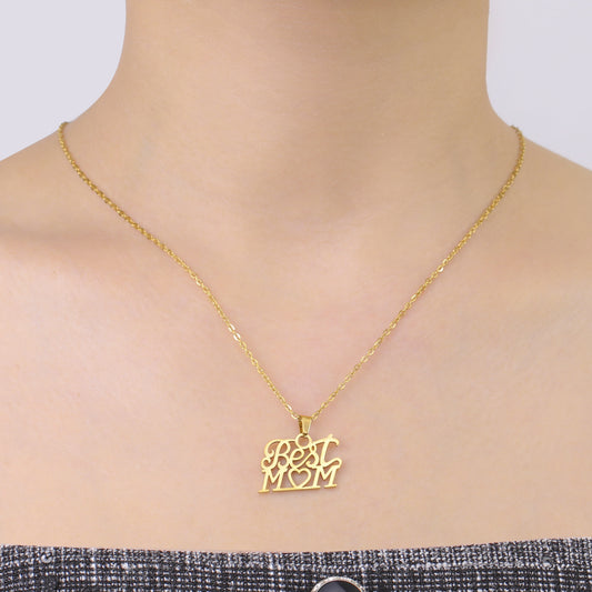 Mother's Day Gift BEST MOM Pendant 304 Material Stainless Steel Necklace