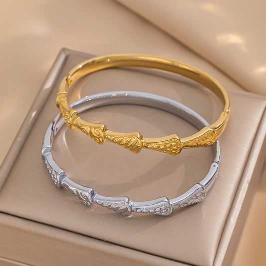 Baojia European and American Fan Skirt Titanium Steel Bracelet Does Not Fade Niche Design Simple Luxury Bracelet Bracelet