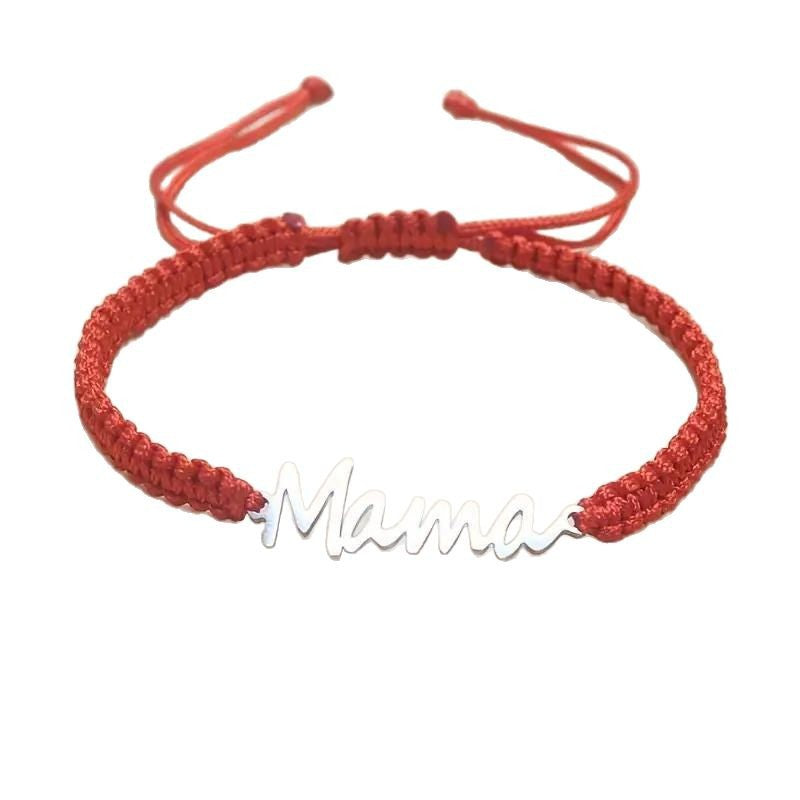 Mama Mother's Day Red Rope Woven Lucky Bracelet Fashion Versatile Bracelet Hand Jewelry Wholesale