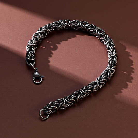 Titanium Steel Jewelry Korean Version of Men's Personalized Multi-ring Fashion Bracelet Retro Domineering Keel Chain Stainless Steel Men's Bracelet