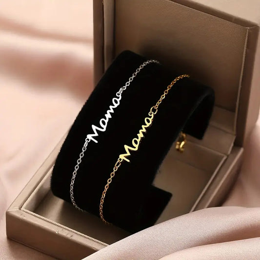 Stainless Steel Letter Bracelet European and American Fashion Personalized Bracelet Mother's Day Gift