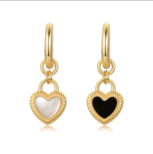 Temperament retro love earrings double-sided asymmetrical earrings ins style fashion simple earrings a two-wear stud earrings