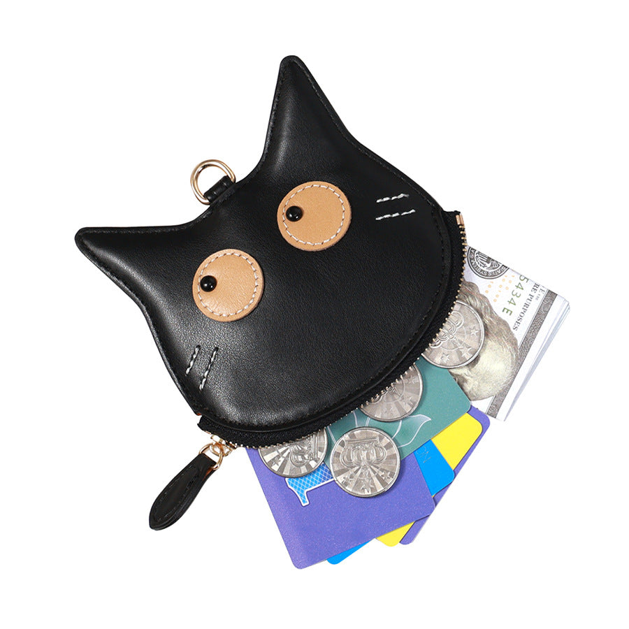 Simple Women's Neck Change Bag Women's High-end Cartoon Mini Card Bag PU Cute Hanging Bag Storage Bag