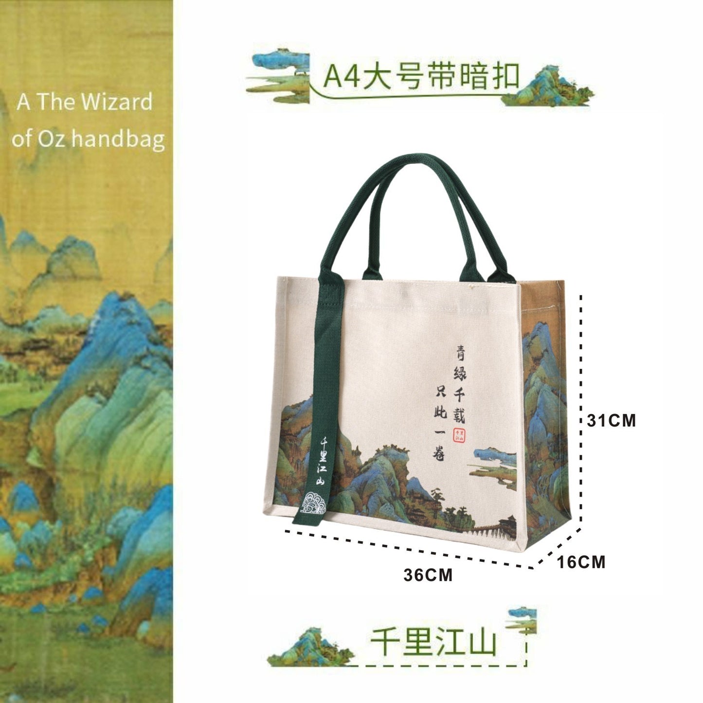 Blank Canvas Bag with Logo One Shoulder Portable Cotton Bag Student Shopping Hand-painted Zipper Canvas Bag Customization