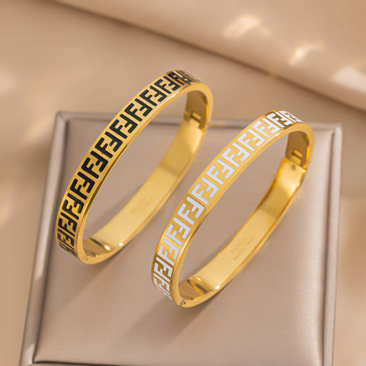 F Letter Gypsy Star Bracelet Women's Light Luxury Classic Retro Brass Bracelet