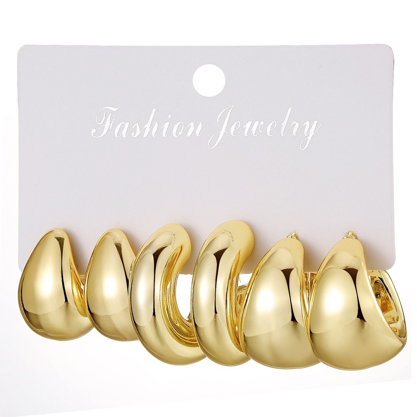 New Earrings Set Women's, European and American Ins Style Temperament Metal Geometric Twist Earrings Combination Earrings