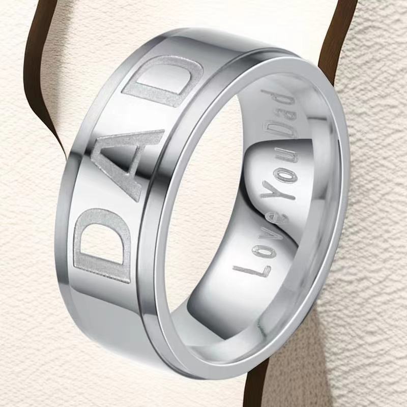 Stainless Steel Ring MOM European and American Holiday Gifts Couple Titanium Steel Ring Does Not Fade Ins Style Jewelry Jewelry Wholesale